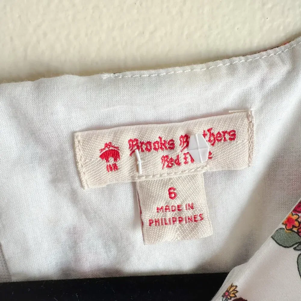 Brooks Brothers Red Fleece White + Red Floral Print Sleeveless Mini Dress 6 - Picture 4 of 9